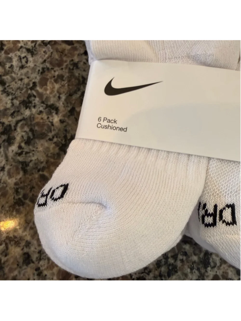 Boys Nike White Black Cushioned Ankle Socks 6-Pack